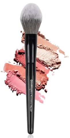 GlintMagic+ Professional Powder Brush for Loose/Pressed Powder, Tapered Setting Powder Brush, Ultra-Soft Bristles Use for Blush & Bronzer Airbrush Finish, Mineral Makeup, Face Foundation&Contouring