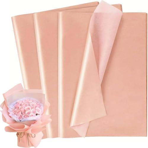 Naler 60 Hojas Papel de Seda Papel Decorativo para Envolver Regalos o Relleno Manualidades de Pompones Decoraciones para Fiestas 35 x 50cm, Color de Champán