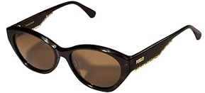 Purelei Lagoon Sonnenbrille Damen – UV400 Schutz, Dunkelbraun Schildpatt, Elegantes Oval/Cat-Eye Design, Goldene Details, Inkl. Etui