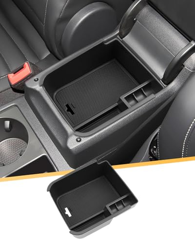 LFOTPP Kompatibel mit VW Caddy 5 V/Ford Tourneo Connect 2020-2025 Mittelkonsole Aufbewahrungsbox, Mittelarmlehne Handschuhfach Organizer Tray mit Rutschfester Matte, Für Caddy SB Zubehör (Schwarz)