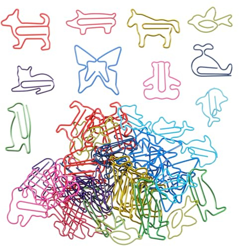 50 Stück Büroklammern Lustige Motive Büroklammer Katze Briefklammern Motiv Lesezeichen Paper Clips Niedliche Hund Katze In Welpenform Bunte Tier Kreative Metall Papierklammern für Postkarten Schule