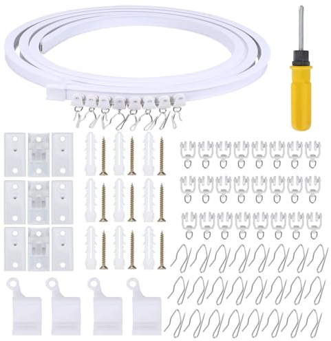 COEWUR 5M Binario Curvo per Tende a Soffitto Binario Tende per Finestre