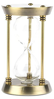 Clessidra da 15 minuti, piccolo orologio con sabbia da 13 cm, in ottone antico, orologio con sabbia, 5 minuti, in metallo, unico clessidra per cucina, casa, ufficio, decorativo (30 minuti)