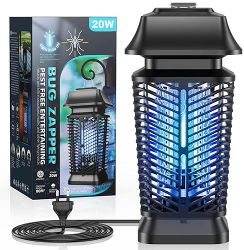 Lampe Anti Moustique, 20W UV Piege a Mouche Puissante, IPX4 Wasserdicht, Protection Contre Les Moucherons, Mosquito et Insectes pour Intérieur et Extérieur