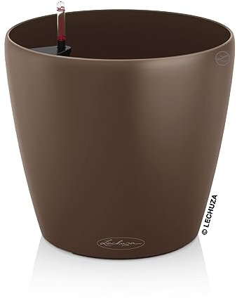 Lechuza – Pot de Fleurs d’Extérieur et d'Intérieur – Color Classico – Réserve d'Eau Intégrée – Coloris Muscade – Ø 21 x 20 cm