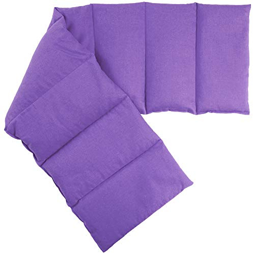 Coussin d'épeautre - 75 x 20 cm - 8 chambres - mauve - Coussin chauffant à grains d'épeautre