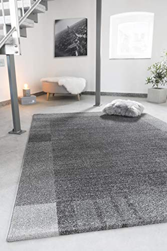 andiamo Webteppich Sant Jordi Bordüre modern Kurzflor Polypropylen Teppich, grau, 80x150 cm