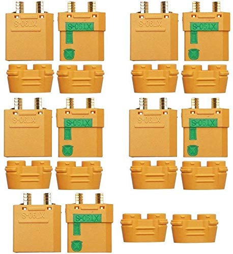 YOWOO 5 Pair Amass XT90-S XT90S XT90 Anti-Spark Male & Female Connector Plug + Housing for RC Car Truck Drone Quadcopter Brushless Motor FPV Battery (Upgrade XT90)