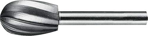 Frässtift Form O1625, D. 16mm Kopflänge 25mm Schaft-D. 6mm, HSS, Verzahnung Alu