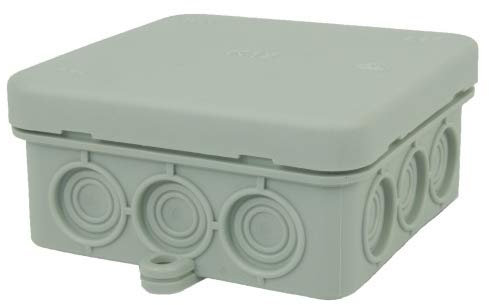 Lot de 10 boîtes de dérivation Don Quichotte K12 (EM011) 85 x 85 x 40 mm, gris clair, IP54, polyéthylène