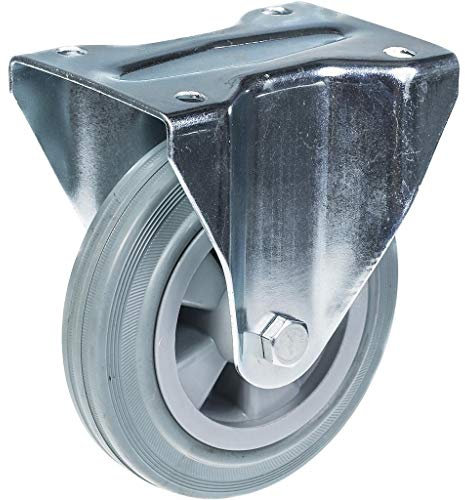 160mm 6 pulgadas rueda gris goma neumático fijo fuerte 135kg capacidad