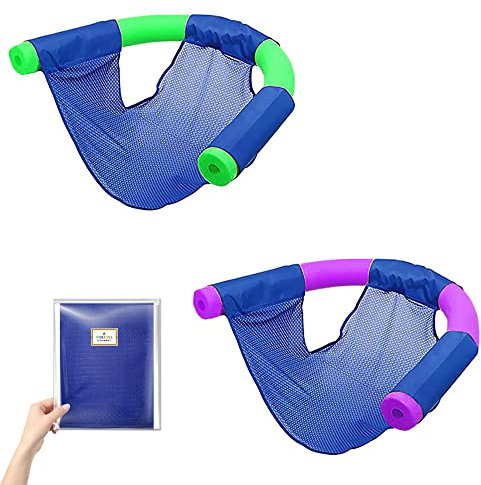 The Dreidel Company Poolnudel schwimmender Netzstuhl für schwimmende Poolnudeln, nur Schwimmnetz, Loungesessel, Sitz, ideal für Wasserentspannung (2er-Pack)