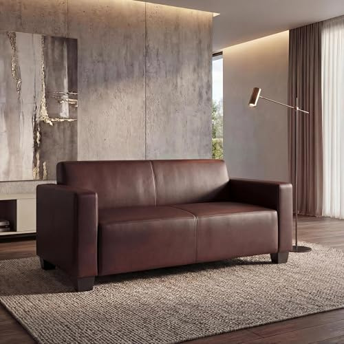 Mendler Modular 2-Sitzer Sofa Lyon, Kunstleder - rot-braun | Couch
