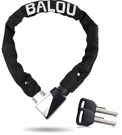 Kettenschloss Fahrrad 110 cm - Fahrradschloss Kette Sicherheitsstufe 10 - Motorrad Schloss Bike Lock, schwarz