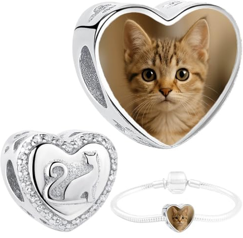 Silber 925, personalisiert Schmuck Foto CHARM kompatibel mit Pandora Armband und Kette, Personalisiertes Geschenk