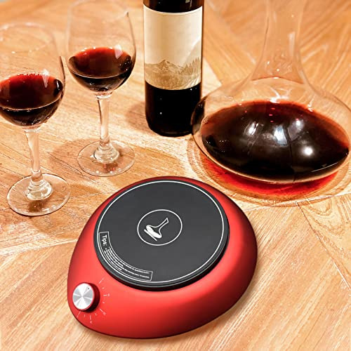 MISNODE Decanter elettrico per vino, aeratore intelligente per vino, aeratore automatico, rotante, con ricarica USB, accessori per vino (solo base), rosso vino