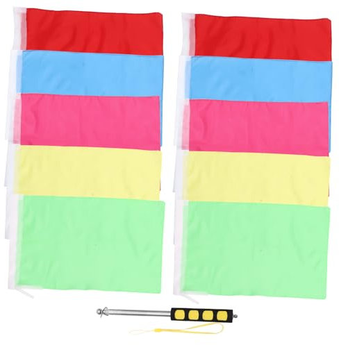 BESPORTBLE 1 Set Aktivitäts-Fahnenmast Bunt Wimpelkette Leitfaden Flagge Leitfaden Banner Teleskop-Flaggenstab Mini-Flaggen Obst Käse Markierungen Flaggen Schild Urlaubsbedarf
