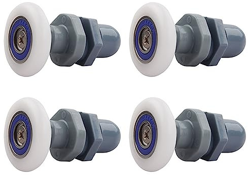Qikuver Duschkabine Rollen Schiebetür Rollen Ersatzteile Duschkabinen Glastürrolle 4 Stück Ersatzrollen für Duschtür Rollen Duschkabinen Rollen Badezimmer Zubehör (27MM)