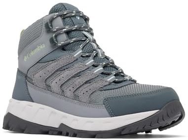 Columbia Womens Strata Trail Mid Waterproof, Titanium Grey Steel/Sage Leaf, 11