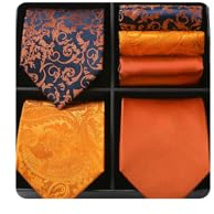 HISDERN Los 3 Stck Herren Krawatte Klassisch Elegante Krawatten und Einstecktuch Seidenkrawatte Set Hochzeitsfest Krawatte - Mehrere Sets