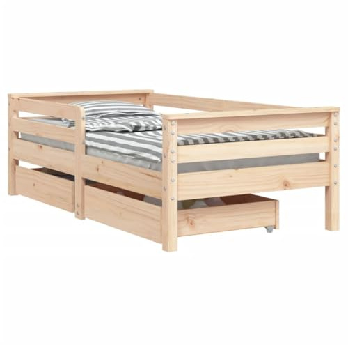 vidaXL Estructura de Cama para niños con cajones Madera Pino 70x140 cm