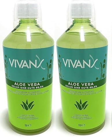 Aloe Vera zum Trinken, 99,5 % rein ohne Wasserzusatz, ohne Laktoxid, Gluten, Farbstoffe und Süßstoffe, veganes Produkt, 2 Liter
