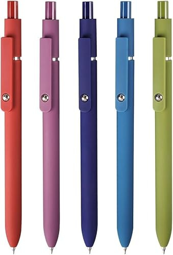 HSAJS 5 Pack Gelschreiber 0.5 mm Einziehbare Gel SchreibwarenTintenstifte Feine Spitze Glatte Schreibstifte Rollerball Stifte Kugelschreiber Schwarz für Tagebuch Notizen