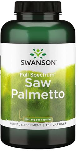Swanson, Saw Palmetto (Palmier de Scie), 540mg, 250 Capsules, Hautement Dosé, Testé en Laboratoire, Sans Soja, Sans Gluten, Sans OGM