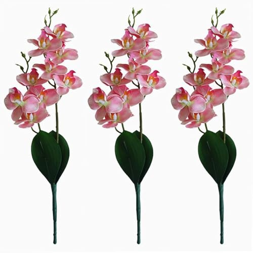 NatureMan 3 fiori artificiali Phaleanopsis orchidee finte, rami alti 45,7 cm, per decorare casa, bonsai, giardino, (rosa)