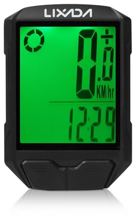 Lixada Kabelloser Fahrradcomputer, multifunktional, großer Bildschirm mit 18 Funktionen, wasserdicht, automatisches EIN-/Ausschalten, Berechnung von Kalorien- und Fettverbrennung