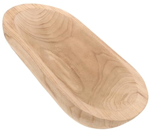 PRETYZOOM Cuenco Decorativo De Madera Rústica Grande, Cuenco Para Masa De Madera Natural, Centro De Mesa Artesanal, Decoración Hogar, Pieza Única Para Adornos y Velas
