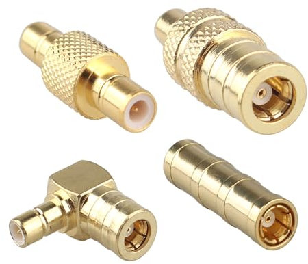 Futheda 4PCS DAB Car Aerial Adaptor SMB Female to Male Connector Converter RF Adaptor Compatible with JVC Radio Pioneer Clarion Kenwood Alpine GPS All in-car System Satellite Sirius XM Radio Antenna