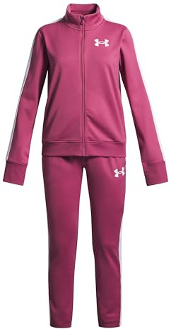 Under Armour Niña Knit Tracksuit, conjunto deportivo completo con bolsillos, sudadera y pantalón transpirable para entrenamiento, educación física y atletismoFuchsia Dusk / / White,YXS