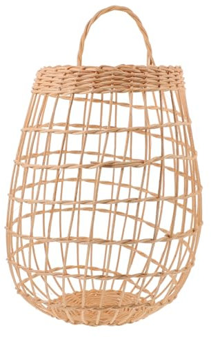 OFFSCH Woven Hanging Basket Plant Wicker Bread Garlic Storage Container Handle Outdoor Flower Pot Vintage Sourdough Decorative Blanket Baskets Sugar Bowl Artificial Small Basket Willow