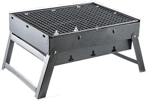 BBQ-Grill, Gasgrill für den Außenbereich, tragbarer, zusammenklappbarer Holzkohlegrill, BBQ-Grill für Camper im Freien, Camping, Kochen, Picknicks, Wandern, Terrasse, Garten, Steak, Hähnchen, Fisch
