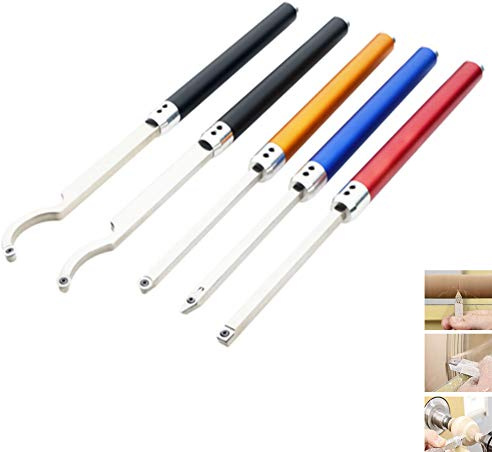 LZTDSBX Scalpelli da Legno Professionali Set di Utensili for tornio, utensile di troncatura Intercambiabile con Impugnatura in Alluminio, utensile di Finitura for tornio in Acciaio