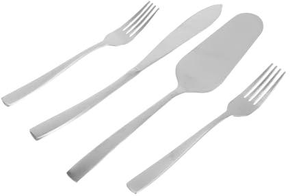 TOPBATHY Set Ustensiles de Pâtisserie avec Manche Carré Fourchettes Dessert Coupe et Pelle à Acier Inoxydable Facile à Nettoyer pour Usage Domestique et Professionnel