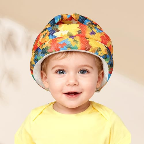 JUNUNDJING Caschetto Primi Passi, Casco Per Bambini da 6 a 36 Mesi, Primi Passi Per Bambini, Bambini Neonati, Casco Neonato, Colore Della Foglia D'acero
