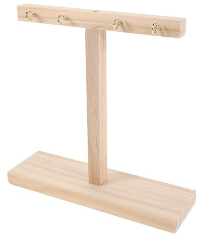 Support de Présentation pour Faux Ongles en Bois Beige, Style Minimaliste | Structure en T, Légère et Simple, Usage Salon ou Maison, Présentation Professionnelle des Échantillons