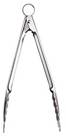 Cuisipro Edelstahl Küchenzange | 24 cm | rutschsichere, gezackte Enden | Zange Küche mit einhändiger Bedienung | Koch Zange mit Aufhängeöse | Grillzange Edelstahl