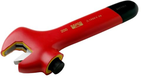 Bahco VDE 1000V zugelassen Schraubenschlüssel Einstellbar, Isoliert Griff, Backenweite 29 mm, / Länge 205mm