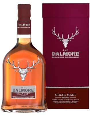 DALMORE - Cigar Malt Reserve - Whisky Single Malt - Origine : Ecosse/Highlands - Notes boisées et épicées - Triple maturation de plus de 15 ans - 44% Alcool - 70 cl