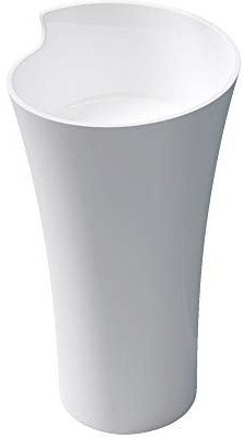 Mai & Mai Lavandino a Colonna 53X53X88cm, Lavabo da Terra per Bagni in Minerale Fuso, Bianco Rotondo Colossum30
