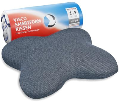 Nackenkissen ACAMAR QuickDry, Orthopädisches Seitenschläfer-Kissen, Visco-Kopfkissen aus Memory-Foam, Schnelltrocknender & thermoregulierender Bezug, HWS Nackenstützkissen & Anti Schnarch-Kissen
