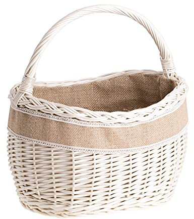 e-wicker24 Alles aus Weide shoppingkorg, vide, flätad korg med handtag, förvaringskorg, lätt picknickkorg, presentkorg, tom vintage, resväska, korg, förvaring, shoppingkorg, flätad