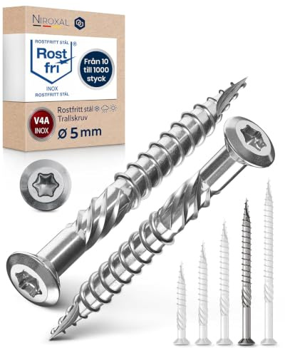 Vis terrasse inox A4 V4A vis à bois Torx TX fraisée bombée 5x70 mm – 400 pcs vis terrasse inox marine bois extérieur