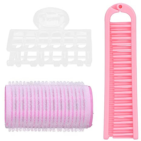 Set Bigodino per Capelli, Bigodino per Capelli Adesivo con Presa Autoadesiva Bigodini Bigodino per Capelli Fai da Te Pony Strumento per lo Styling Set Bigodino per Parrucchiere da Donna (rosa)