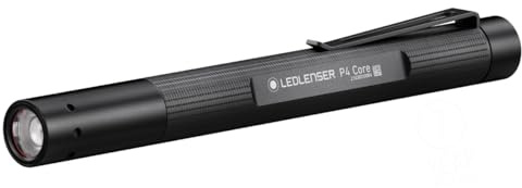 Ledlenser P4 Core | 2021 | Linterna LED, 120 lm, 20h de Autonomía, Alcance de 90 m, Linterna a Pila AAA, Ligera 58 g, Resistente al Agua IP44, Incluye Clip de Bolsillo, Ideal para Mecánicos, Médicos