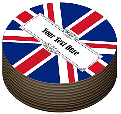 Personalised Beer Mats Pack of 24 - Absorbent Recyclable Round Cardboard Drink Mat Coasters - Accessories for Home Bars Pubs - CO-CARD-RA793-24-R - ADD Your Text