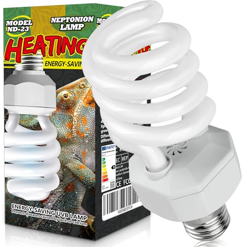 NEPTONION UVA UVB 10.0 Reptilien-Lampe, 26W Zweifach-UV-Lampe, kompakte Leuchtstofflampe, geeignet für Wüstenreptilien